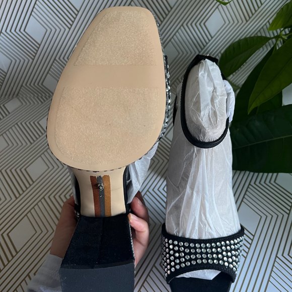 NEW Sam Edelman Nellie Glitz Platform Black Embellished Heels NWB 6 1/2 M - Picture 5 of 7